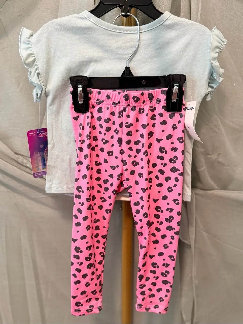 Disney Minnie Top with Pink Leopard Minnie Play Outfit Set